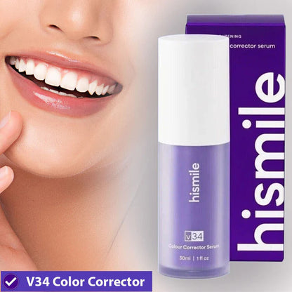 Hismile v34 Corrector de color, corrector de manchas de dientes, potenciador de blanqueamiento de dientes, pasta de dientes morada, corrección de color, Hismile V34
